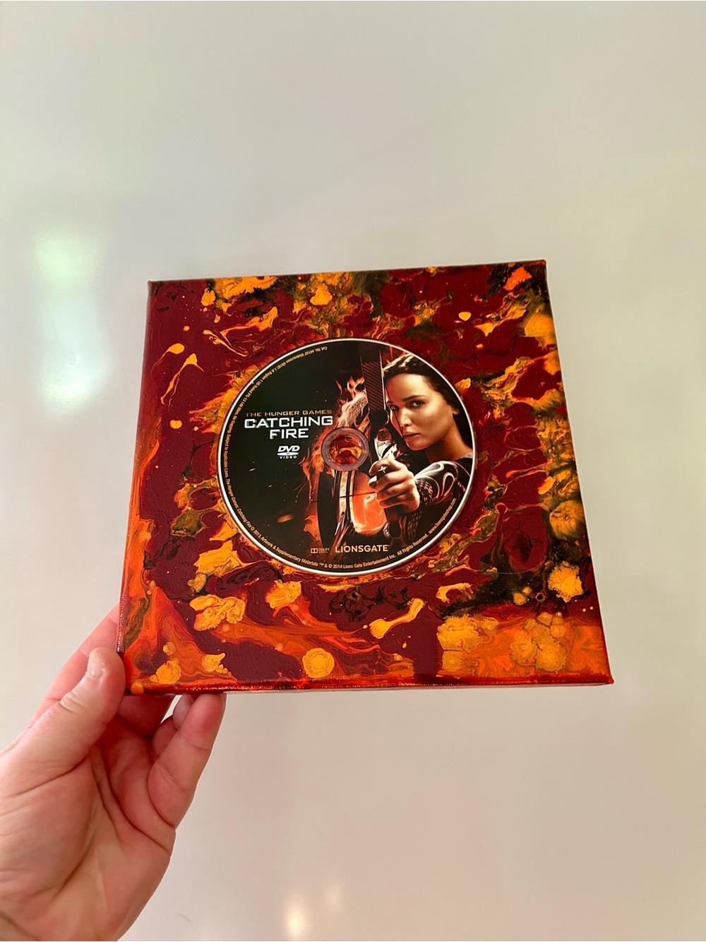 Hunger Games Catching Fire DVD Art 8x8 Movie Themed Decor Painting